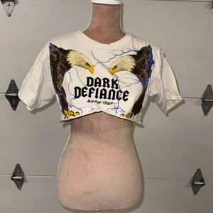 Forever 21 White Dark Defiance Graphic Crop Top